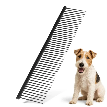 Stainless Steel Pet Grooming Comb – Anti-Rust, Rounded Pins – Perfect for Dogs, Cats & All Fur Types | Flamia & Jabz
