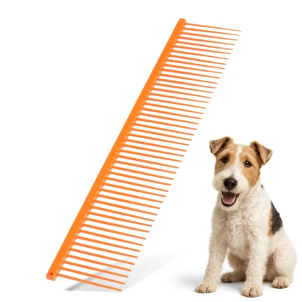Stainless Steel Pet Grooming Comb – Anti-Rust, Rounded Pins – Perfect for Dogs, Cats & All Fur Types | Flamia & Jabz