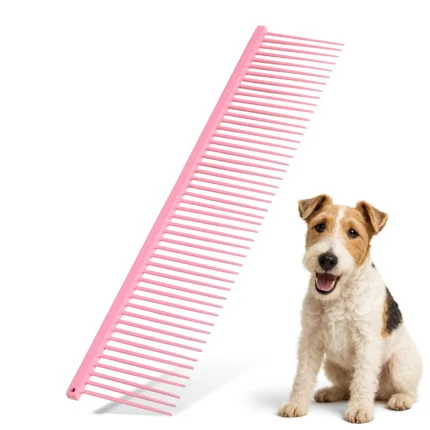 Stainless Steel Pet Grooming Comb – Anti-Rust, Rounded Pins – Perfect for Dogs, Cats & All Fur Types | Flamia & Jabz