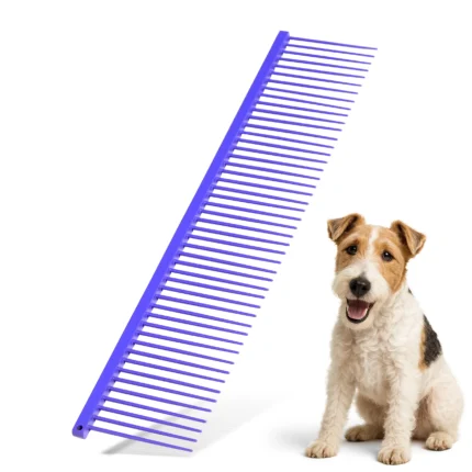 Stainless Steel Pet Grooming Comb – Anti-Rust, Rounded Pins – Perfect for Dogs, Cats & All Fur Types | Flamia & Jabz