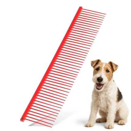 Stainless Steel Pet Grooming Comb – Anti-Rust, Rounded Pins – Perfect for Dogs, Cats & All Fur Types | Flamia & Jabz